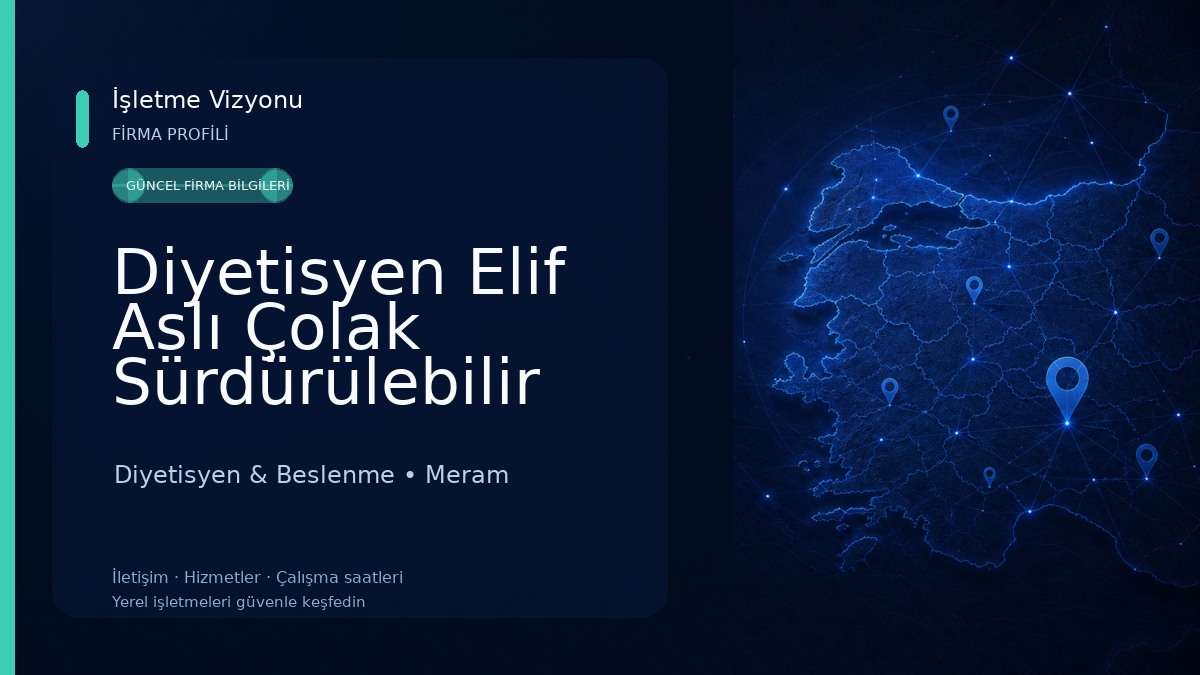 Diyetisyen Elif Aslı Çolak Sürdürülebilir Beslenme Ve Sağlıklı Yaşam Merkezi