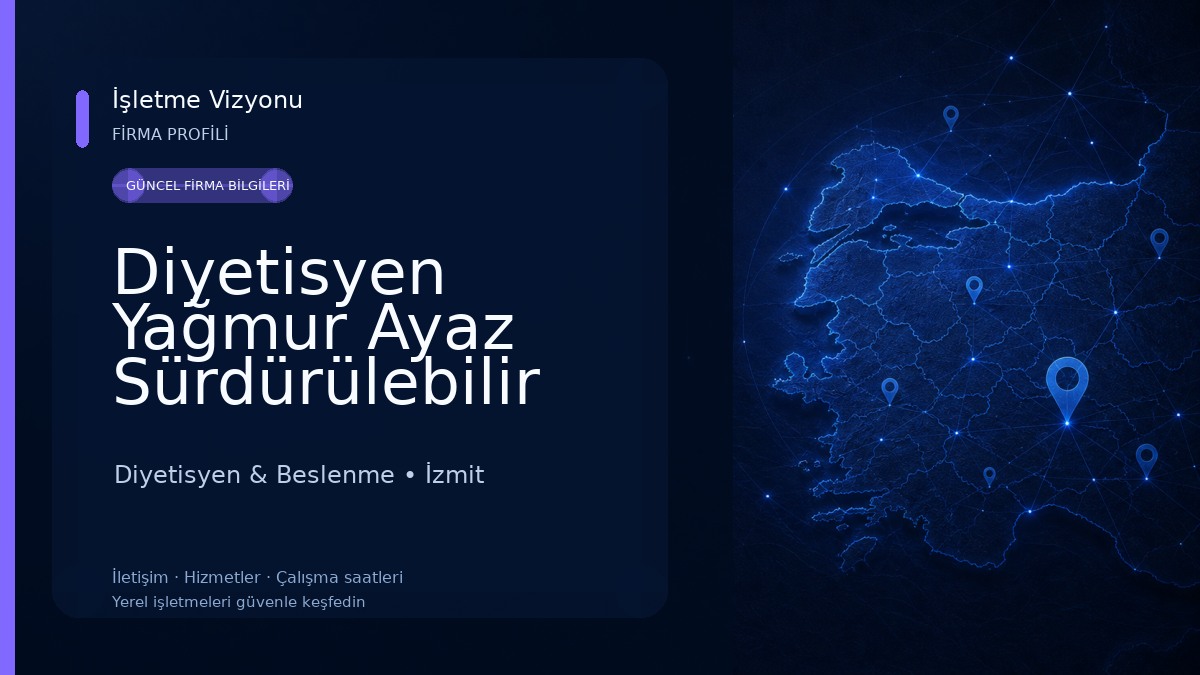 Diyetisyen Yağmur Ayaz Sürdürülebilir Beslenme ve Diyet Danışmanlığı Diyetisyen & Beslenme