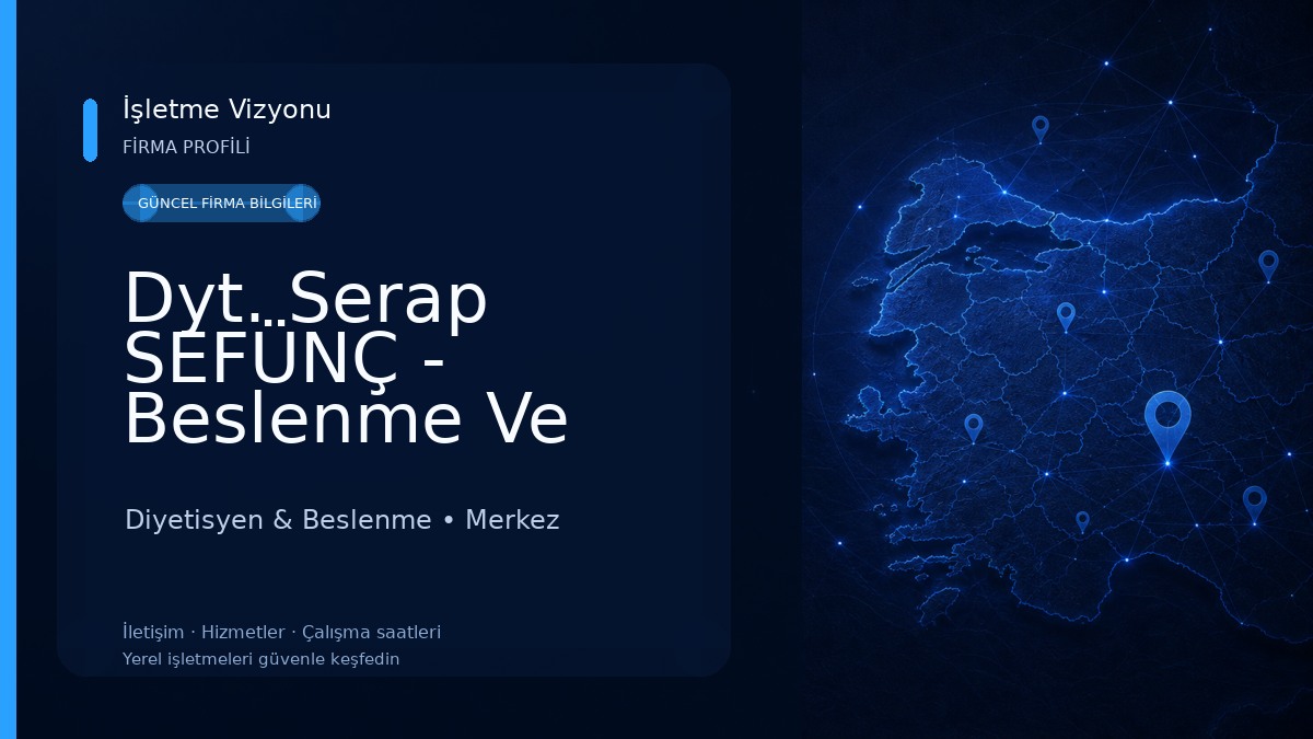 Dyt. Serap SEFÜNÇ - Beslenme Ve Diyet Danışmanlığı Merkezi Diyetisyen & Beslenme